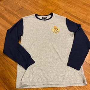 Polo Ralph Lauren Crest Long SleeveThermal Pajama shirt NWT Size L MPW01H Gray